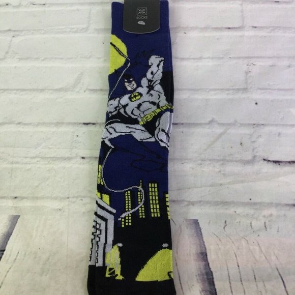 DC Comics Batman Classic Crew Socks 1 Pair - Picture 1 of 4